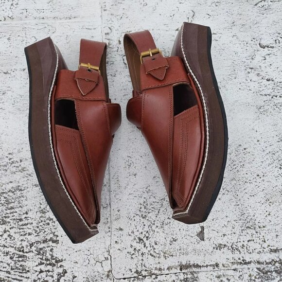 Kaptaan Chappal Men Sandal Shoes Brown Genuine Leather Upper Ethnic Size 8.5US main image 7